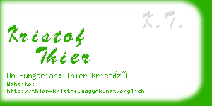 kristof thier business card